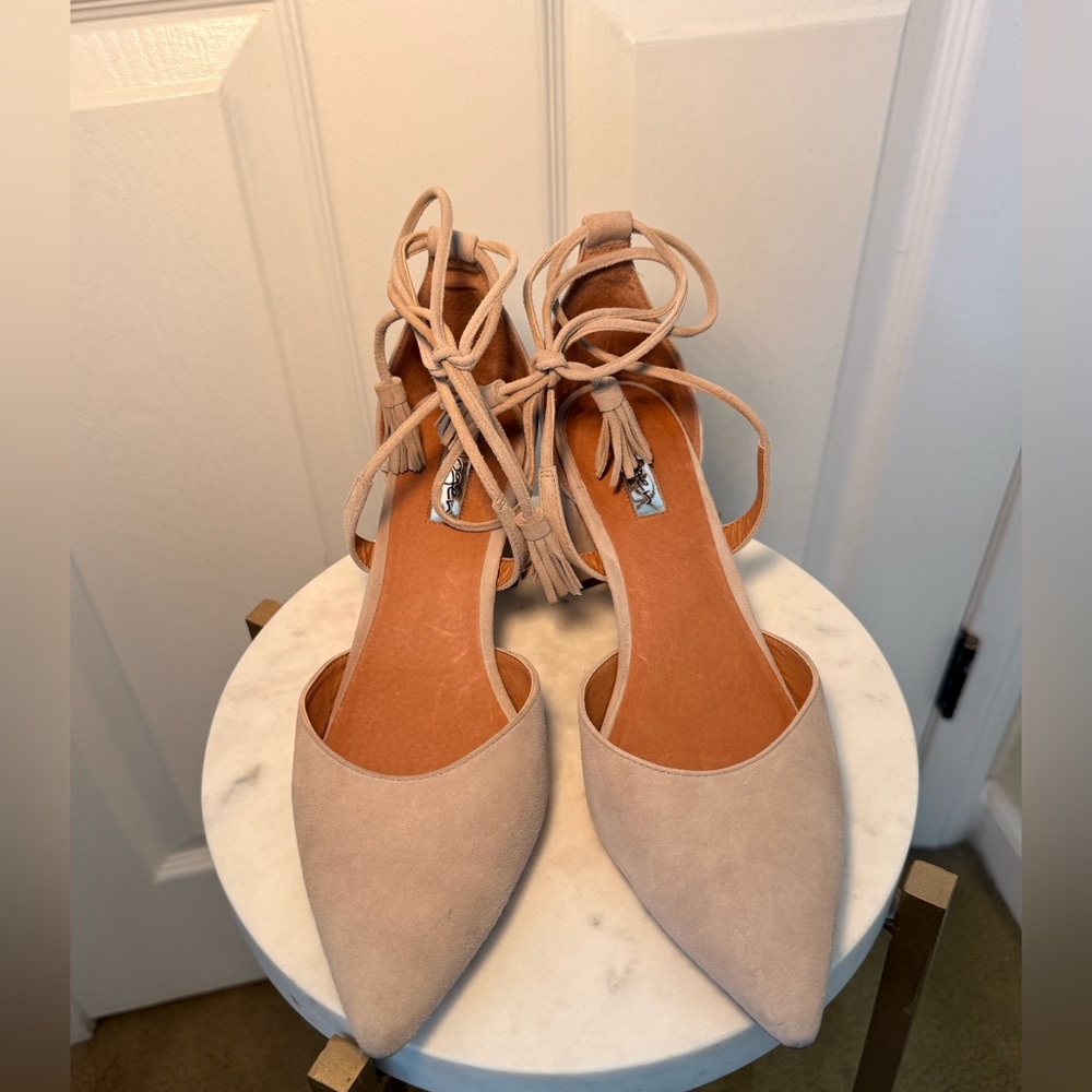 Halogen Nude Lace-Up Heels